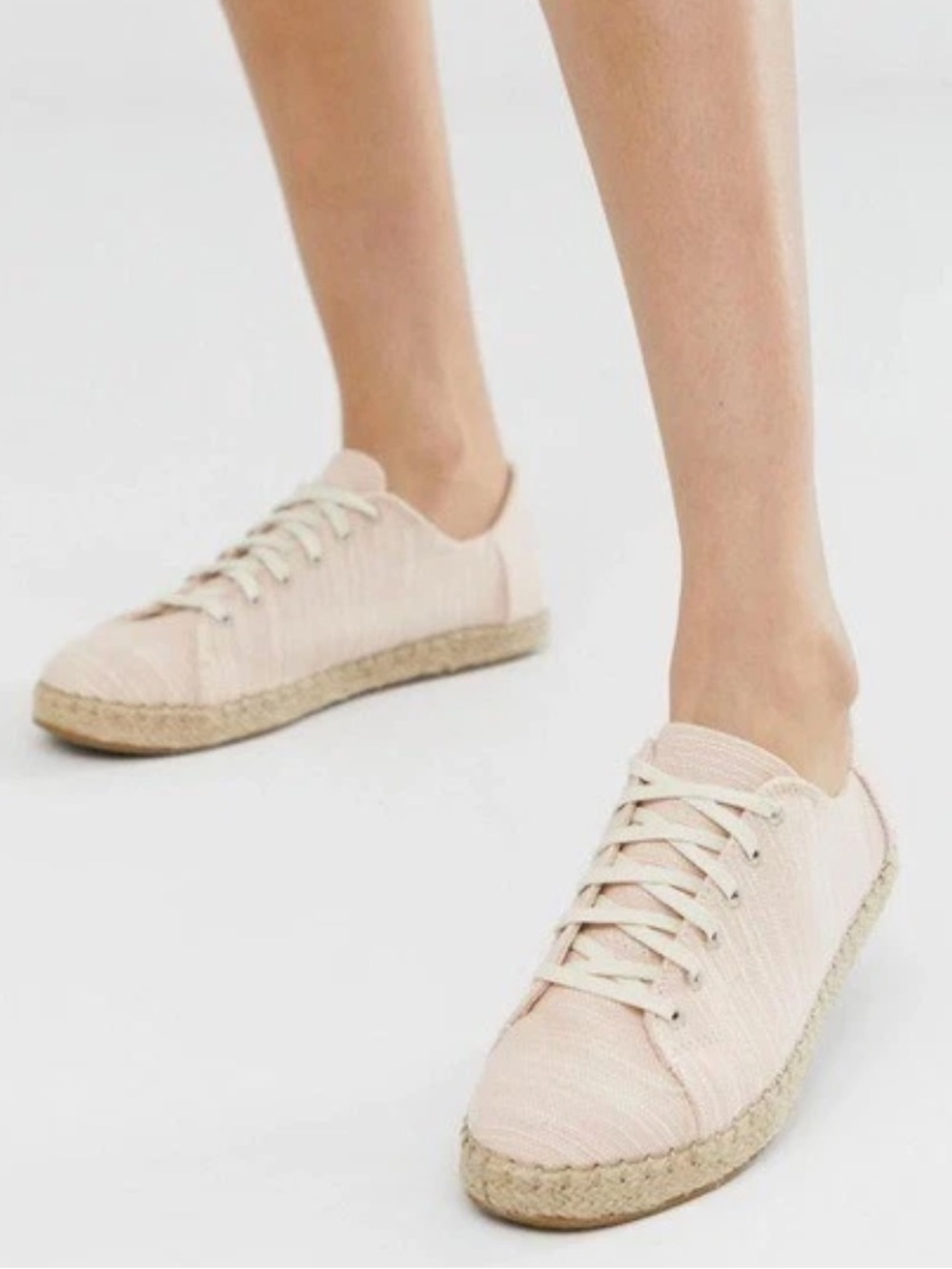 light pink TOMS Lena espadrille sneakers